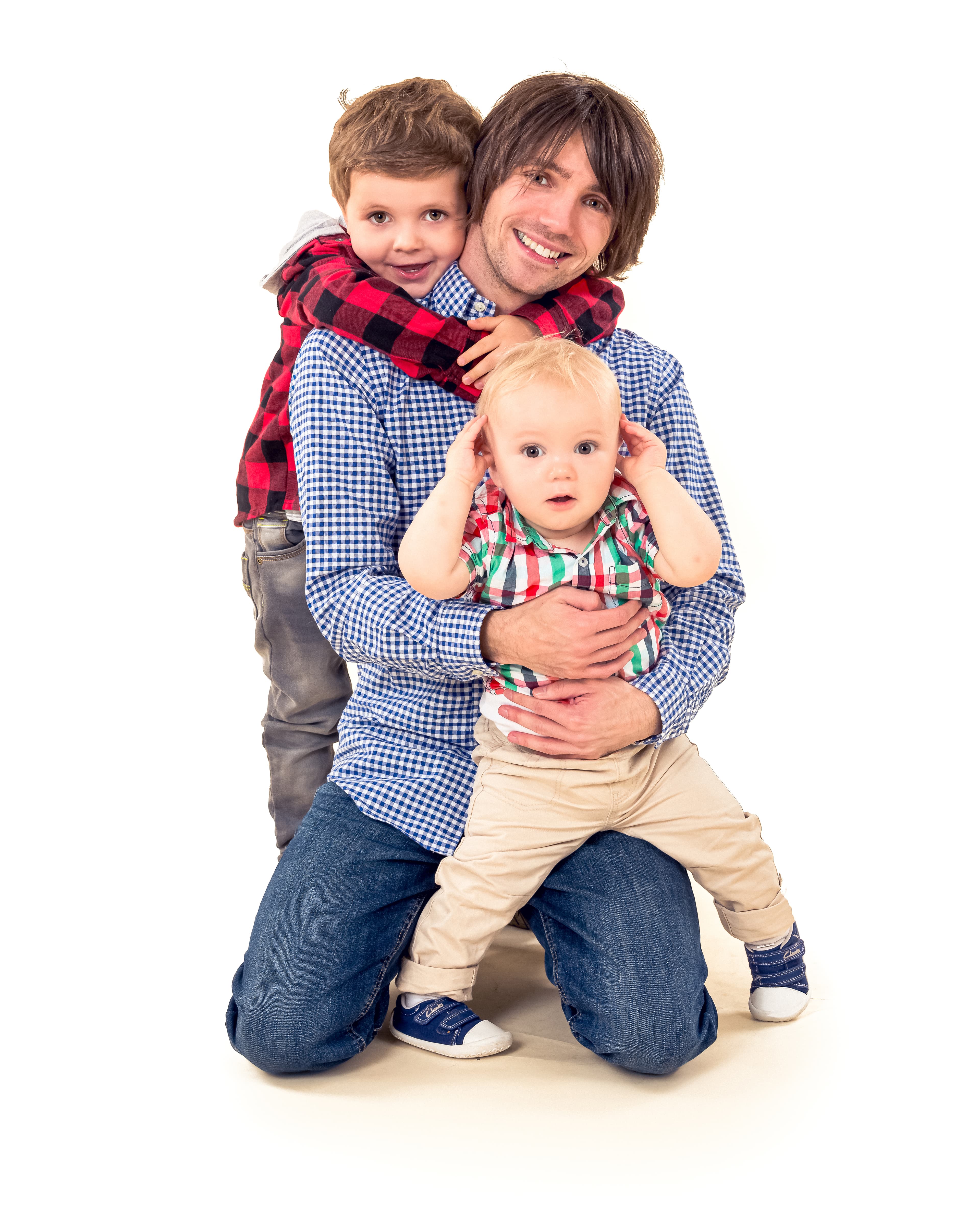 Father and children family studio portrait Edinburgh